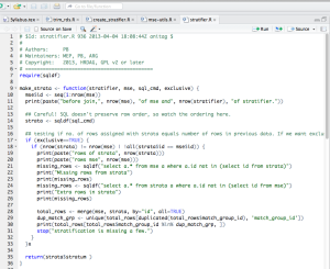 Some R code we wrote to stratify the data in a semi-automated way.